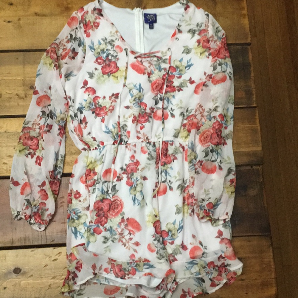Beaty and the beast floral romper